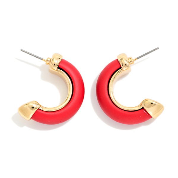 Matte Half Hoop Earrings 

- Approximately 1" L