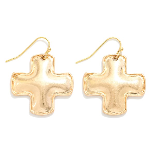 Metal Tone Bubble Plus Cross Drop Earrings 

- Approximately 1.25" L