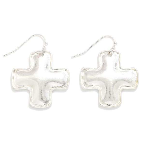 Metal Tone Bubble Plus Cross Drop Earrings 

- Approximately 1.25" L