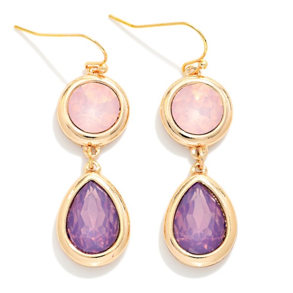 Faceted Acetate Circle & Teardrop Drop Earrings

- Approximately 2" L