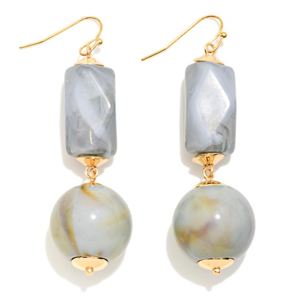Chunky Marbled Acetate Geometric Shapes Drop Earrings 

- Approximately 2.5" L