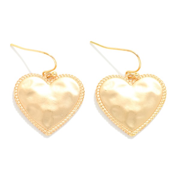 Hammered Metal Heart Drop Earrings 

- Approximately 1.25" L