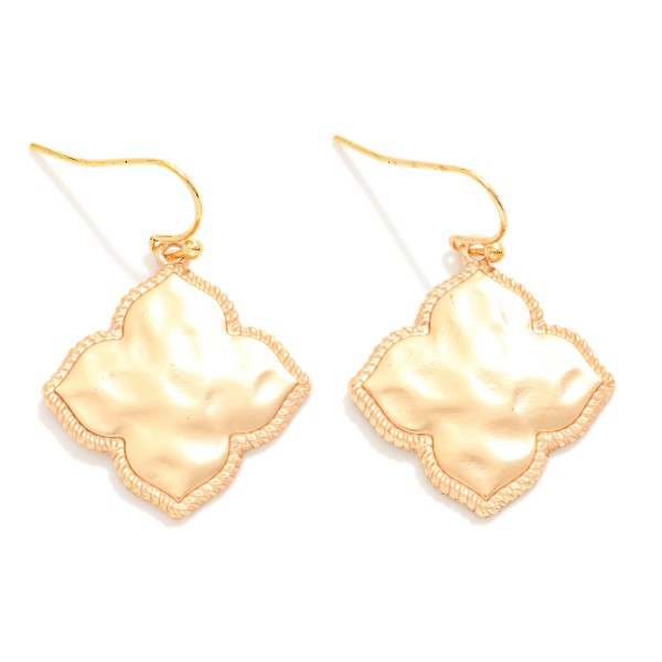 Hammered Metal Clover Drop Earrings 

- Approximately 1.5" L