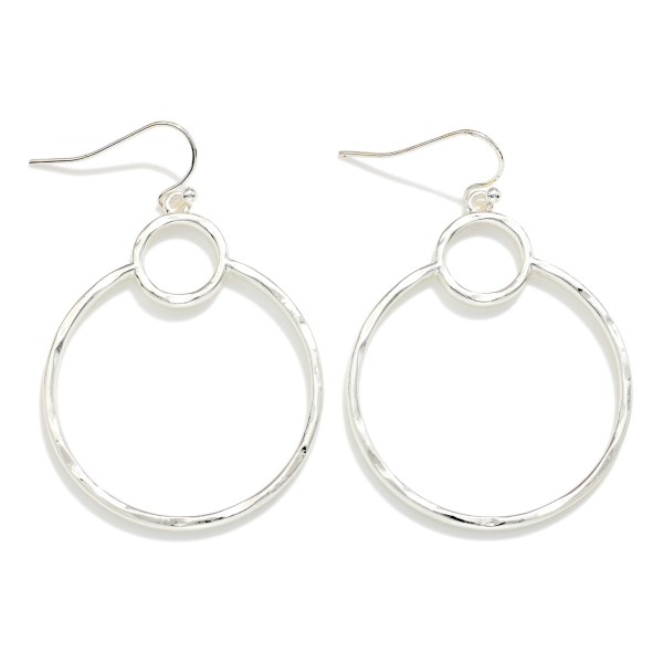 Double Hollow Metal Circles Drop Earrings 

- Approximately 2.25" L