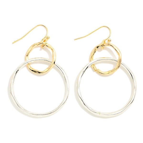 Hammered Metal Linked Hoop Drop Earrings 

- Approximately 2" L