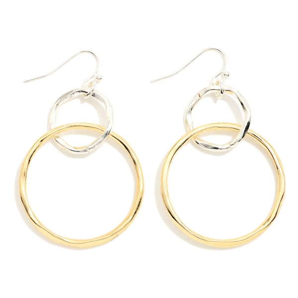 Hammered Metal Linked Hoop Drop Earrings 

- Approximately 2" L