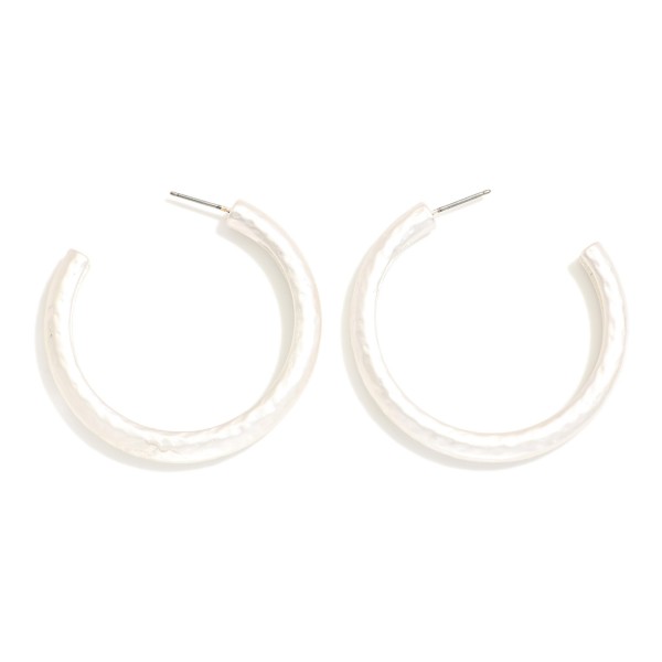 Large Hammered Metal Hoop Earrings 

- Approximately 1.5" D