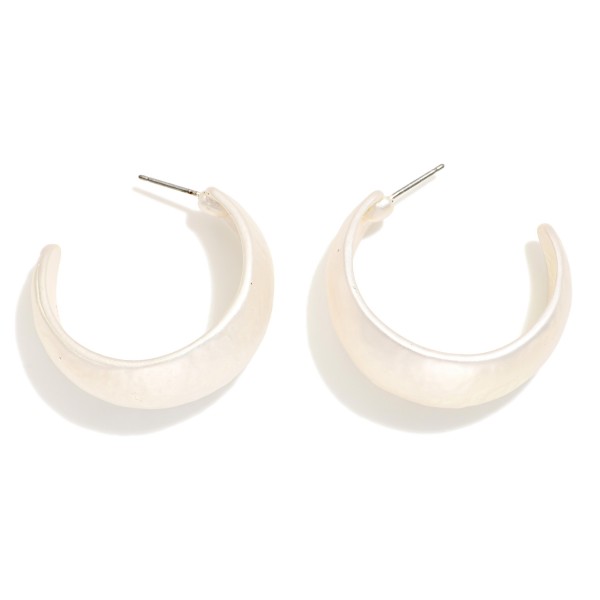 Large Hammered Metal Tapered Hoops 

- Approximately 1" D