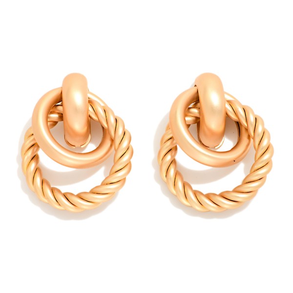 Twisted Metal Door Knocker Post Drop Earrings 

- Approximately 1.25" L

