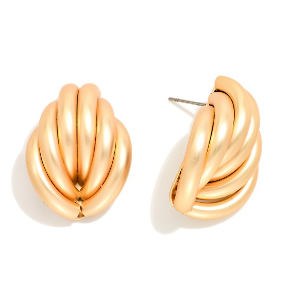 Chunky Braided Knot Post Drop Earrings 

- Approximately 1.25" L
