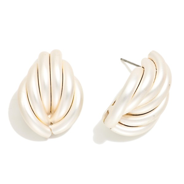 Chunky Braided Knot Post Drop Earrings 

- Approximately 1.25" L