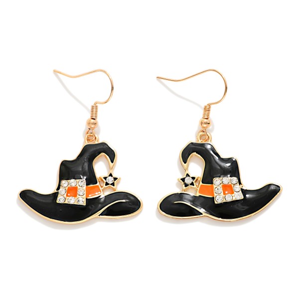 Enamel Witch Hat Drop Earrings 

- Approximately 1.25" L