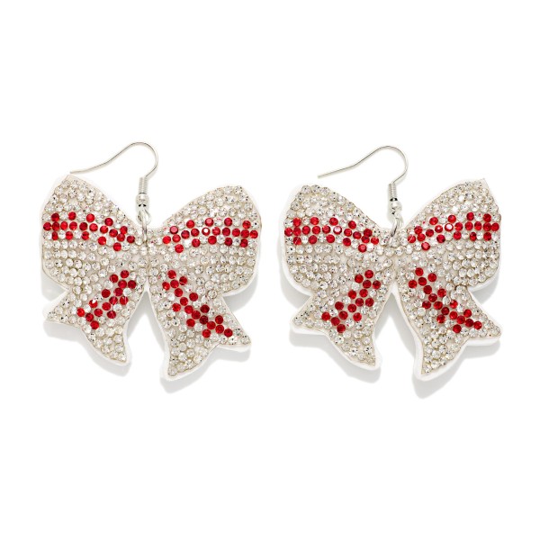 Rhinestone Puffy Sports Ball Bow Drop Earrings

- Approximately 1.5" L