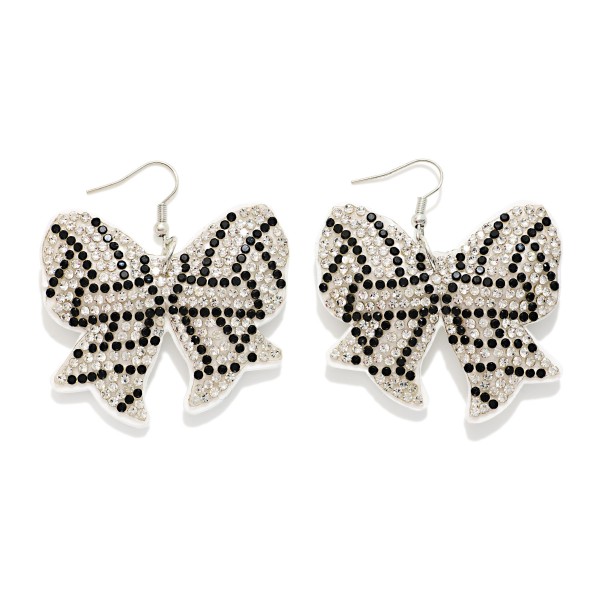 Rhinestone Puffy Sports Ball Bow Drop Earrings

- Approximately 1.5" L