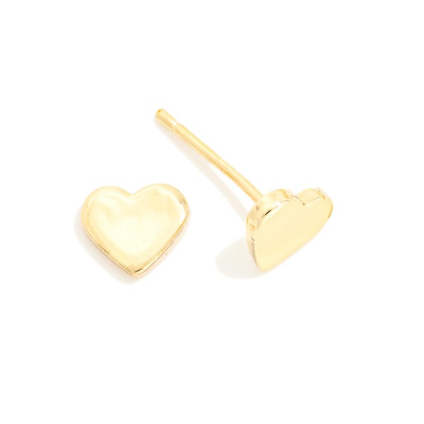 Metal Tone Heart Stud Earrings 

- Gold Dipped 
- Approximately .15" L