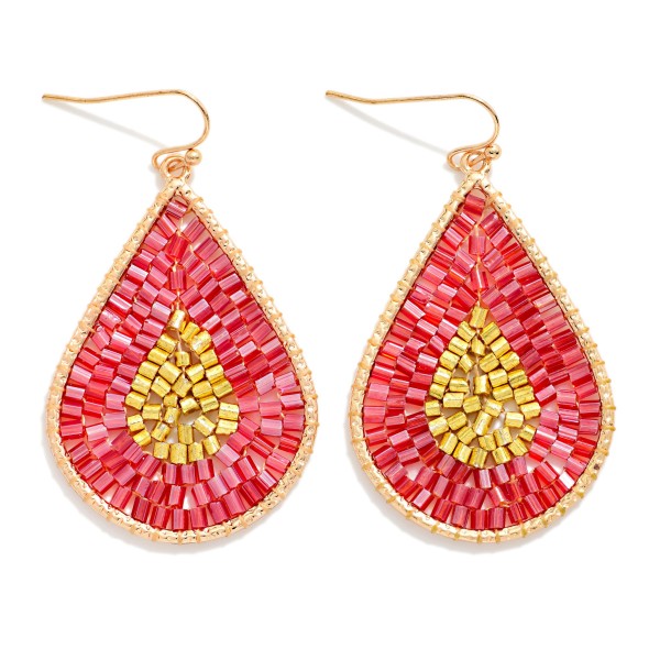 Seed Beaded Teardrop Drop 

- Approximately 2" L