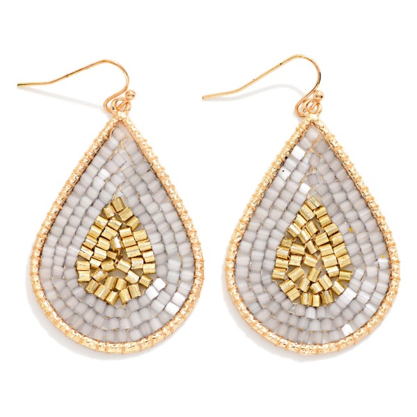 Seed Beaded Teardrop Drop 

- Approximately 2" L