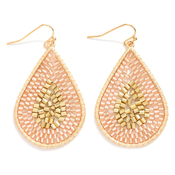 Seed Beaded Teardrop Drop 

- Approximately 2" L