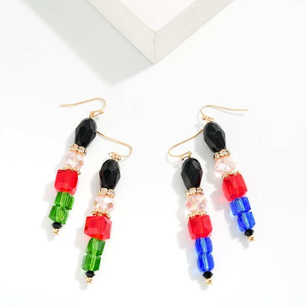 Faceted Bead Nutcracker Drop Earrings 

- Approximately 2.5" L