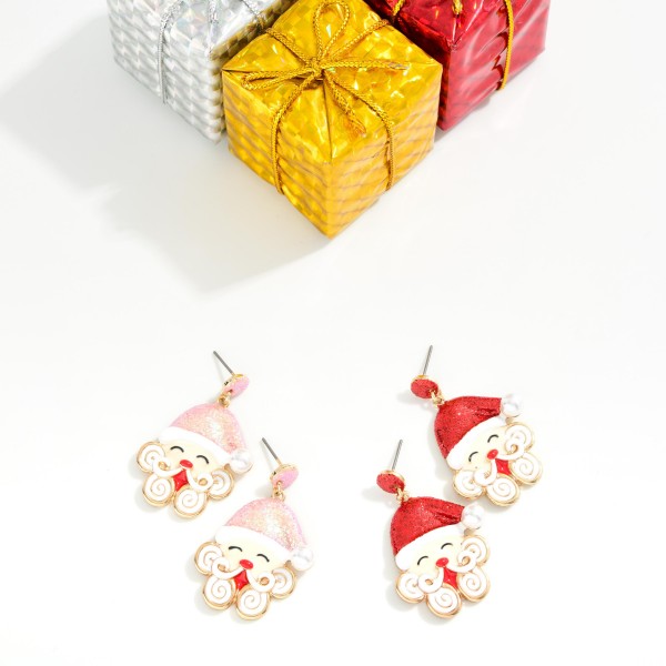 Enamel & Glitter Post Drop Earrings 

- Approximately 1.5" L 