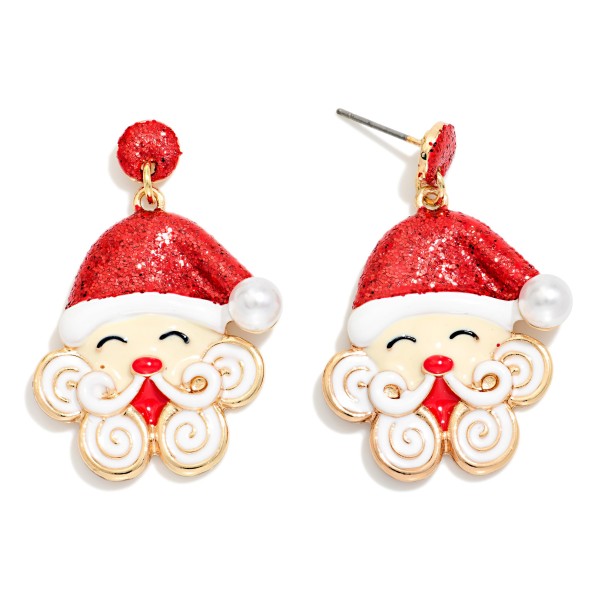 Enamel & Glitter Post Drop Earrings 

- Approximately 1.5" L 