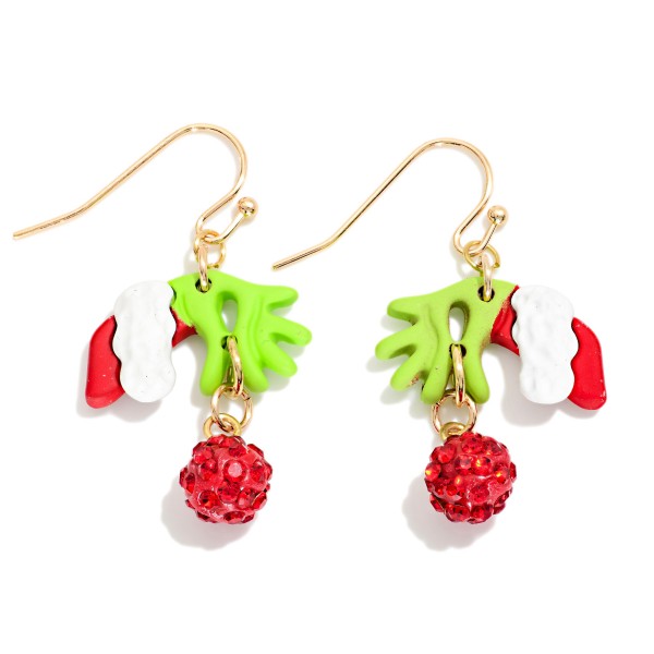 Christmas Hand Drop Earrings 

- Approximately 1" L