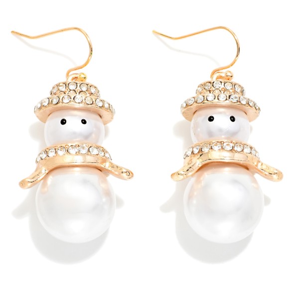 Pearl Snowman Drop Earrings 

- Approximately 1.5" L