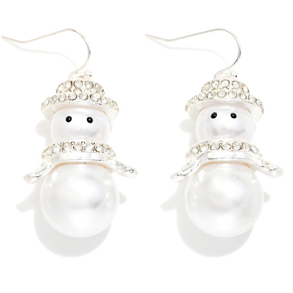 Pearl Snowman Drop Earrings 

- Approximately 1.5" L