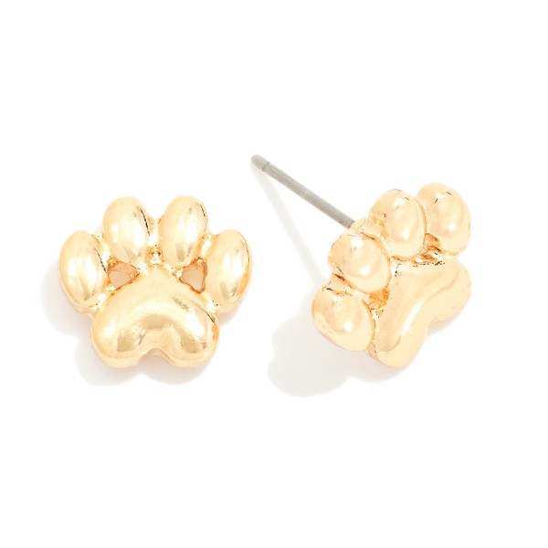 Metal Tone Paw Print Stud Earrings 

- Approximately .25" L