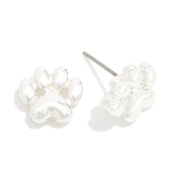 Metal Tone Paw Print Stud Earrings 

- Approximately .25" L
