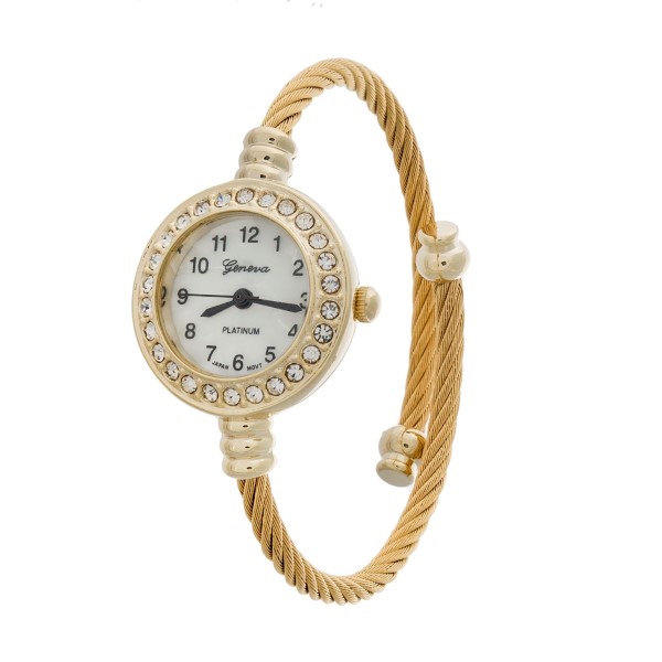 Wholesale dainty gold cuff watch twisted rope