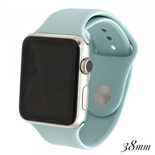 Solid light blue silicone watch band for smart Fits the
