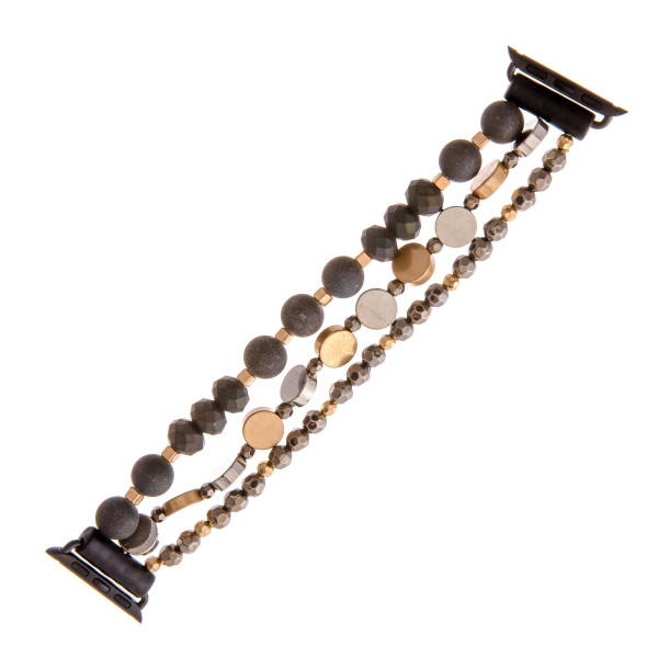 Wholesale interchangeable beaded stretch watch band smart watches acrylic facete