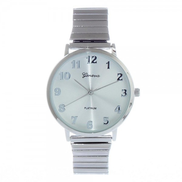 Wholesale watch Stretch Metal Band Geneva Platinum Stainless Steel Watch Band Di