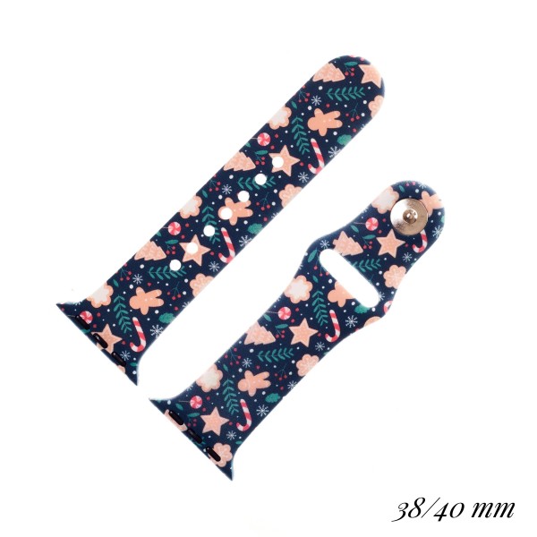 Wholesale christmas Themed Silicone Printed Smart Watch Band Smart Watches Only