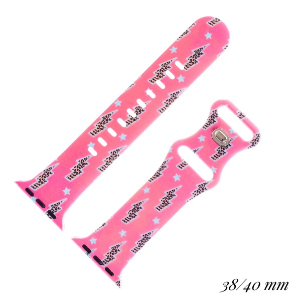 Wholesale animal Print Lightning Bolt Silicone Printed Smart Watch Band Smart Wa