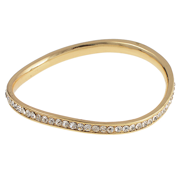 Wholesale gold crystal clear rhinestone studded eternity bangle