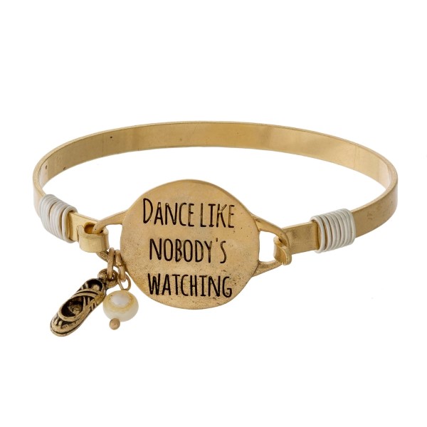 Wholesale bangle bracelet circle stamped dance like nobody s watching accent cha