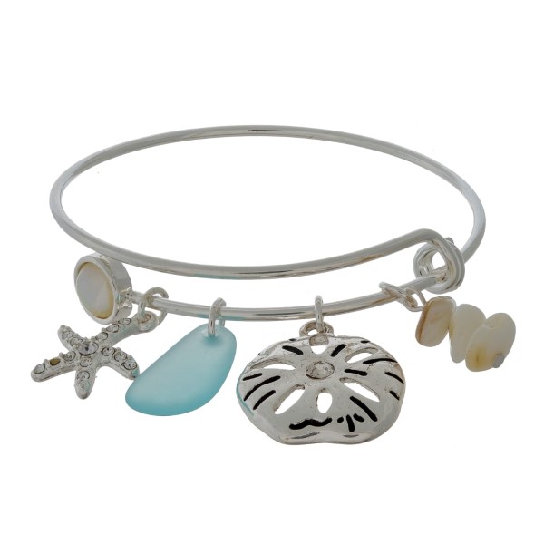 Wholesale dainty adjustable bangle bracelet beach themed charms