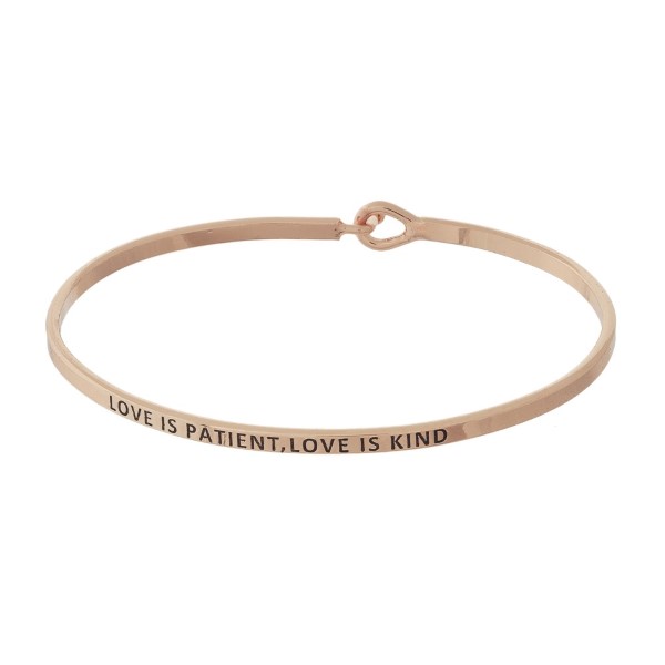 Wholesale metal bracelet engraved message Love Patient Love Kind