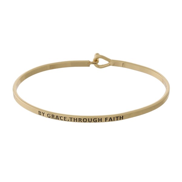 Wholesale grace Through Faith Inspirational Bangle Bracelet Hook Closure Diamet