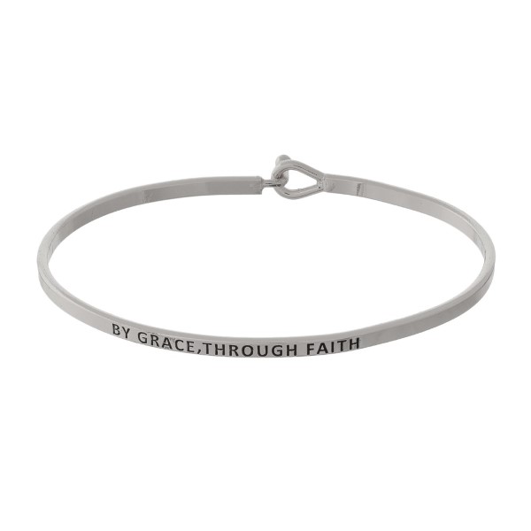 Wholesale metal bracelet engraved message Grace Through Faith