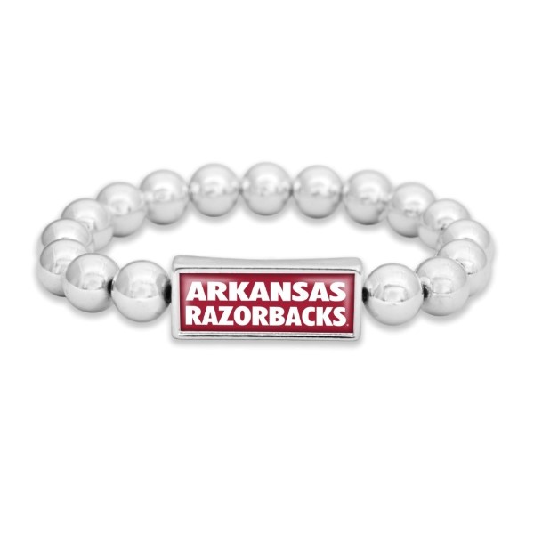 Wholesale officially licensed silver stretch bracelet university logo