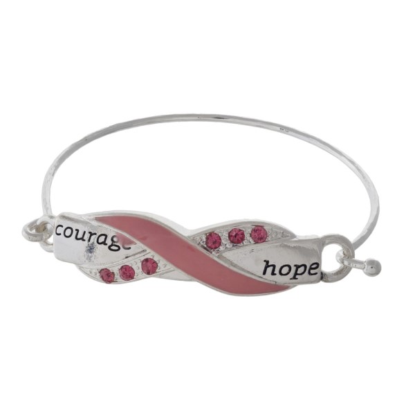 Wholesale metal bracelet breast cancer awareness ribbon