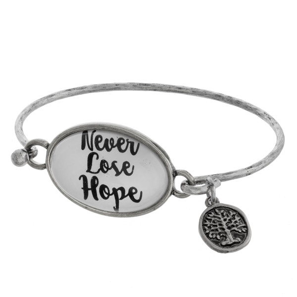 Wholesale cuff bracelet charm message Never Lose Hope Approximate diameter