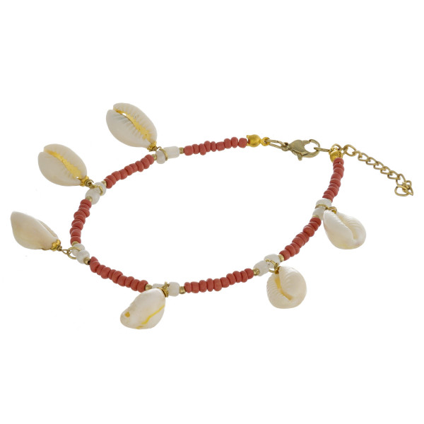 Wholesale beaded anklet puka shell accents diameter Fits up ankle