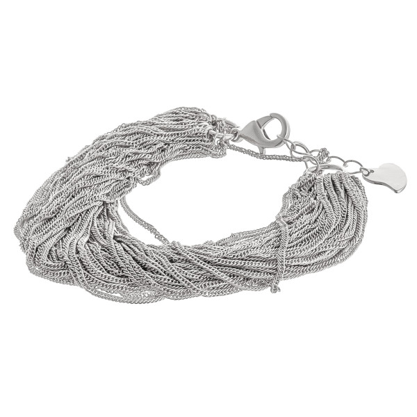 Wholesale multi strand curb chain link bracelet lobster clasp closure diameter F