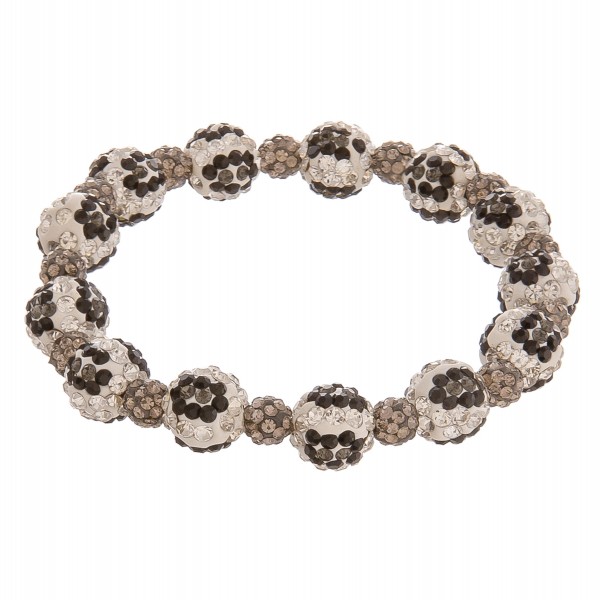 Black and white rhinestone leopard print stretch bracelet.

- Approximately 3" in diameter unstretched
- Fits up to a 6" wrist