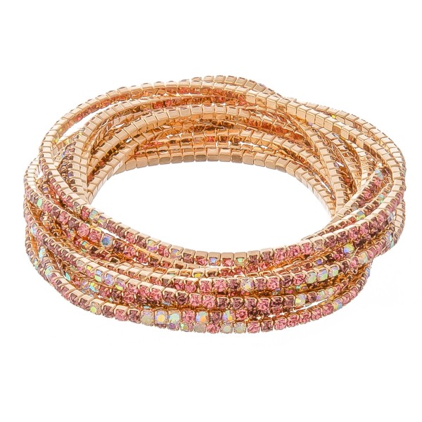 Wholesale rhinestone Tennis Stretch Bracelet Set pcs set diameter unstretched Fi