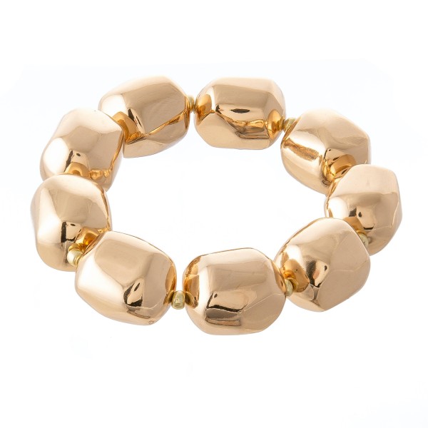 Wholesale chunky Beaded Statement Stretch Bracelet Gold mm diameter Fits up wris